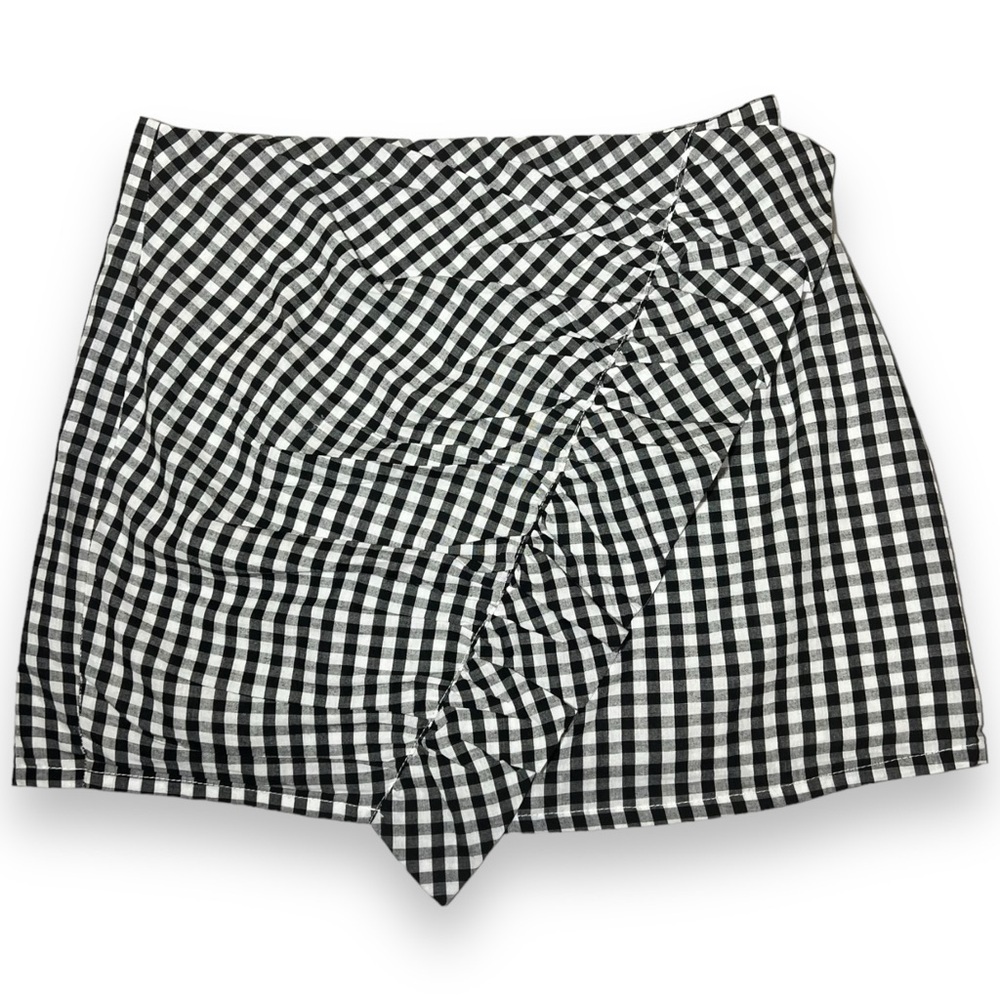 Lulus Women’s Collegiate Class Black and White Mini Skirt Size Large